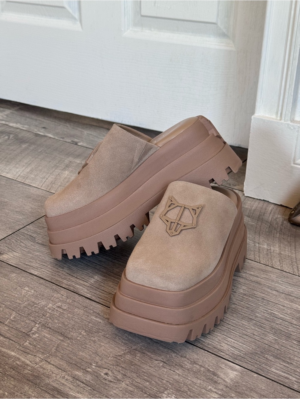Naked Wolfe December Maron Suede Platform Mules